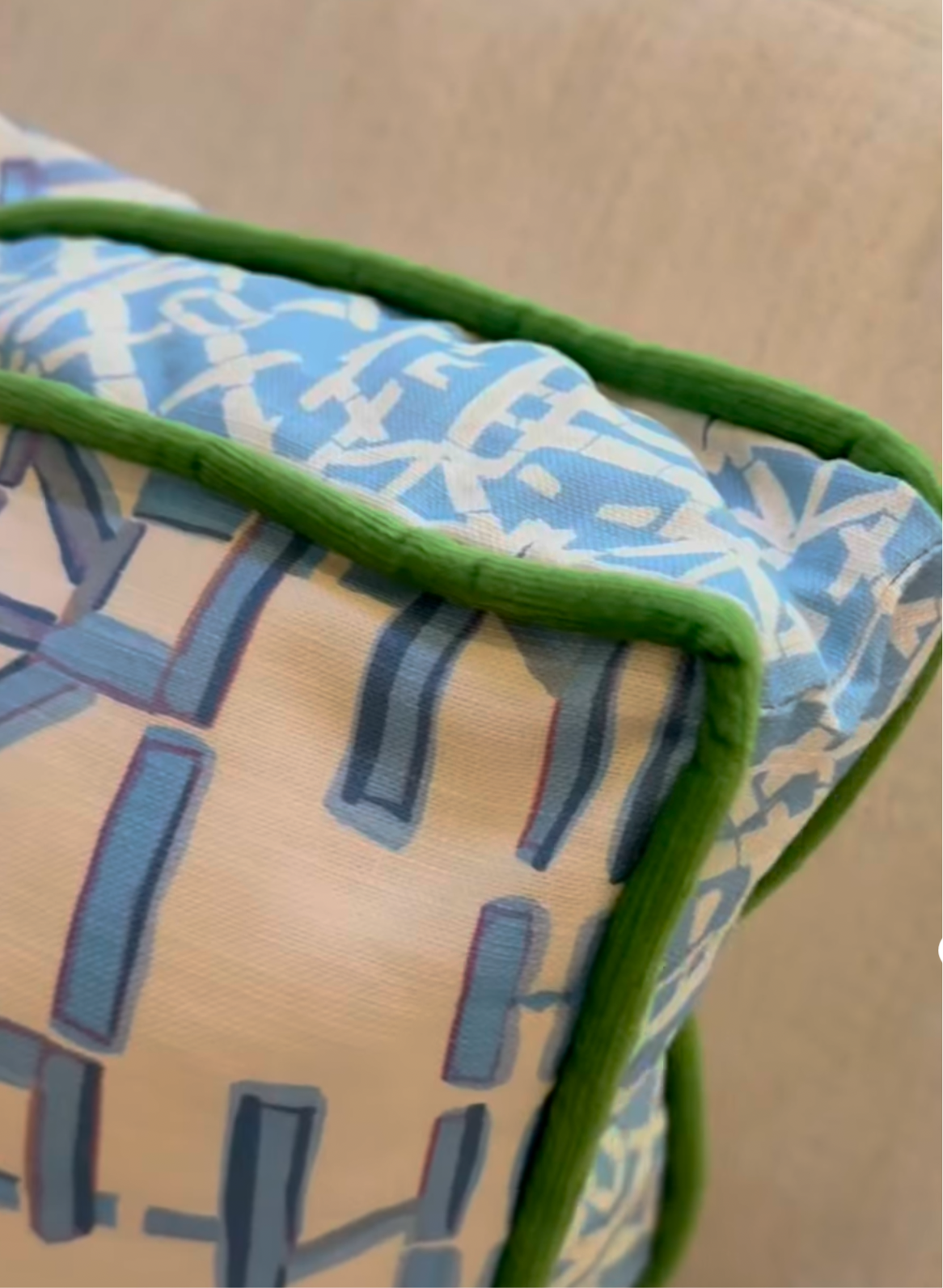 Blue Trellis© Square Pillow