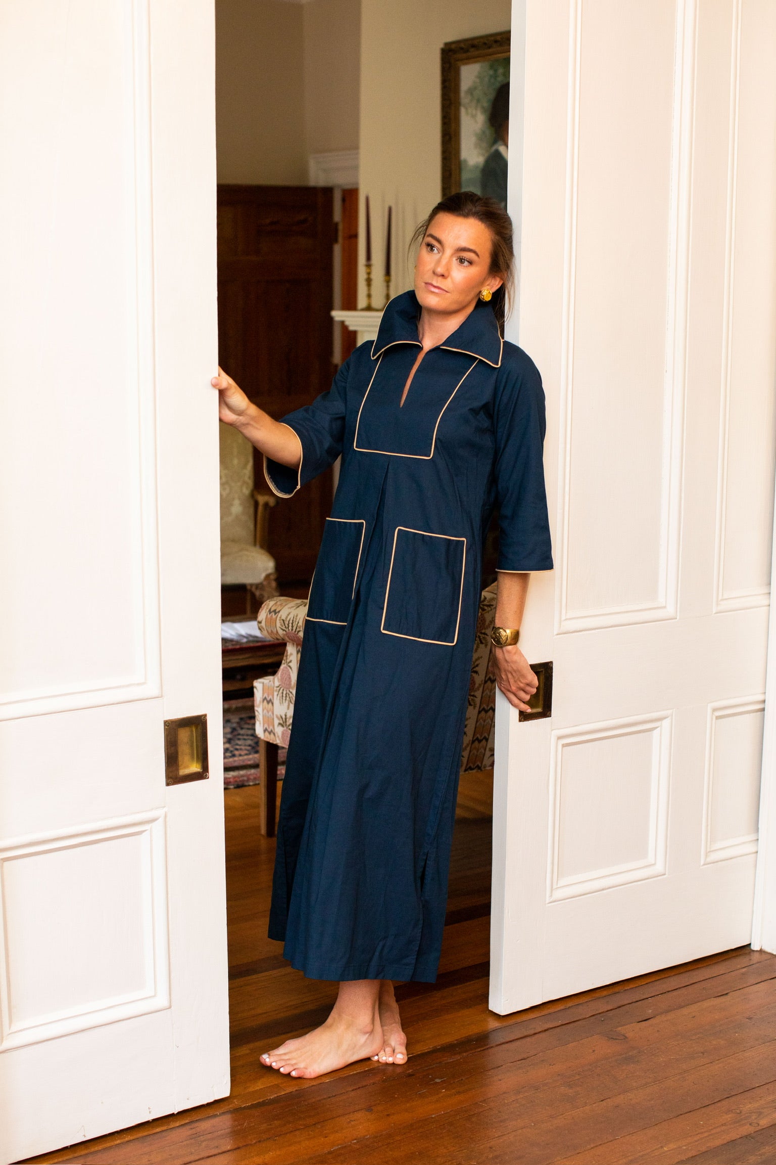 Cassidy Long Navy & Camel