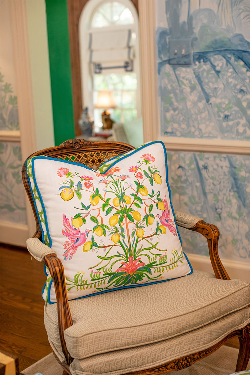 Lemon Soiree© Square Pillow