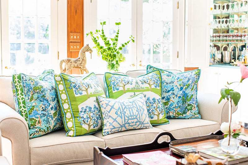 Blue Trellis© Lumbar Pillow