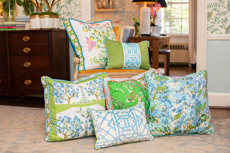 Blue Trellis© Lumbar Pillow