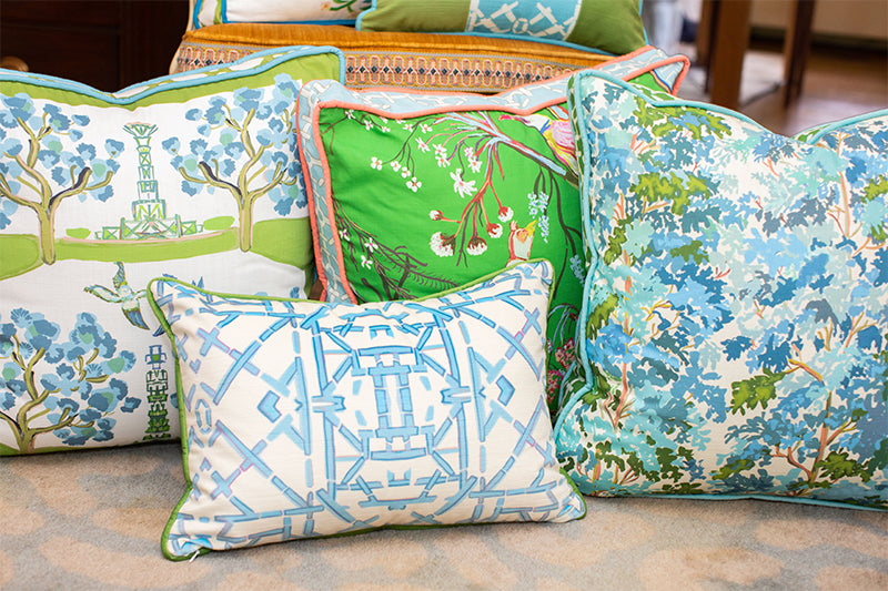 Blue Trellis© Lumbar Pillow