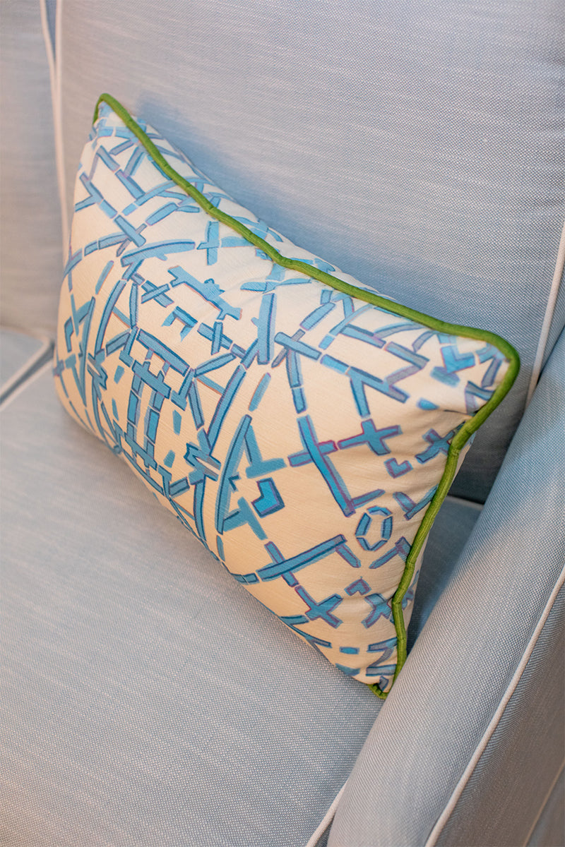 Blue Trellis© Lumbar Pillow