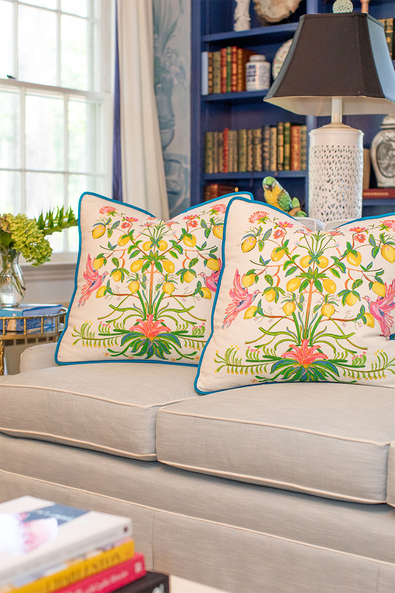 Lemon Soiree© Square Pillow