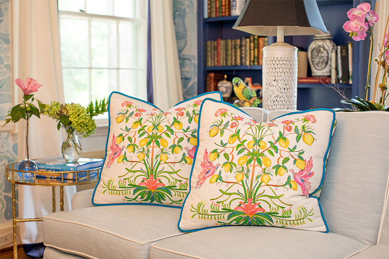 Lemon Soiree© Square Pillow
