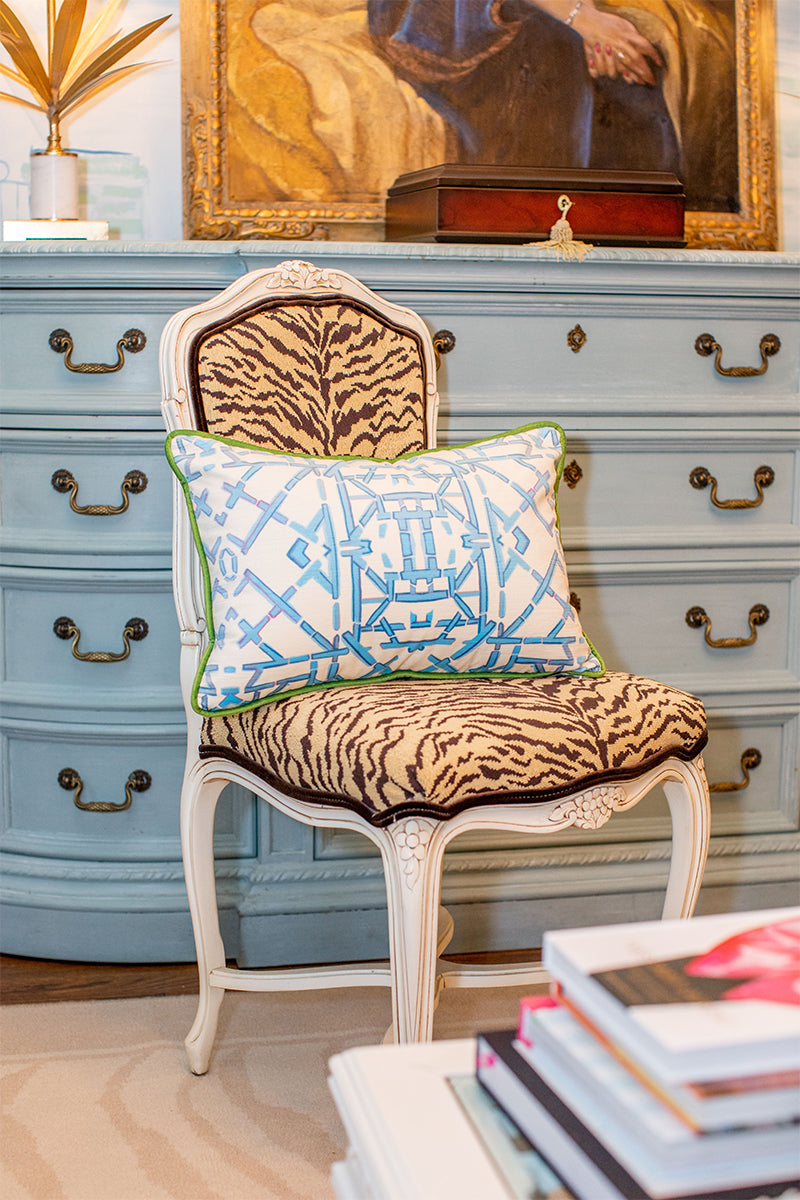 Blue Trellis© Lumbar Pillow