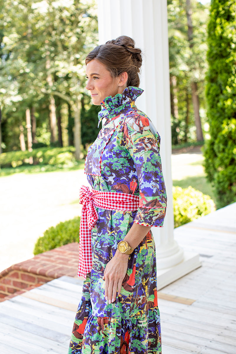 Red Gingham Obi Sash