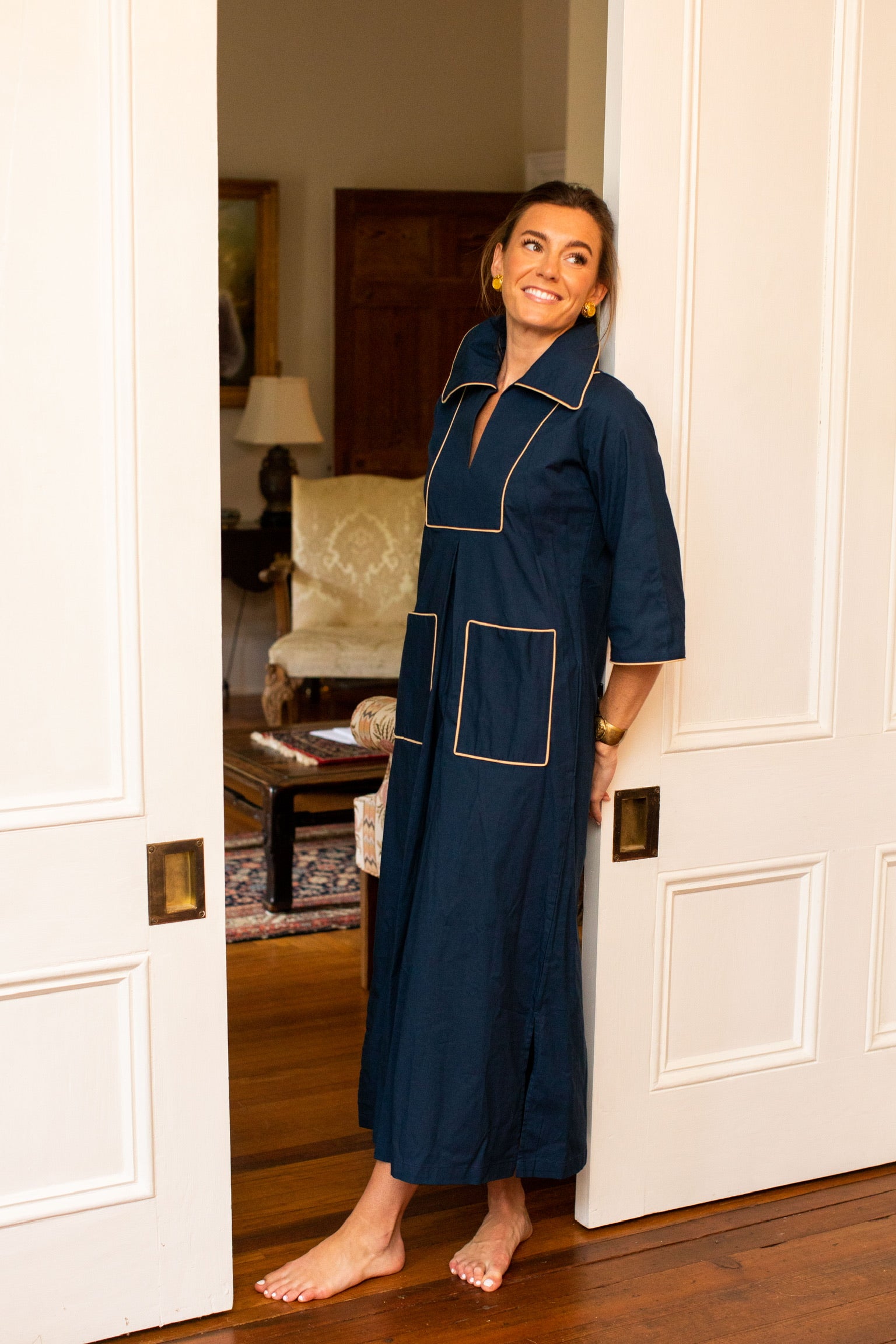 Cassidy Long Navy & Camel