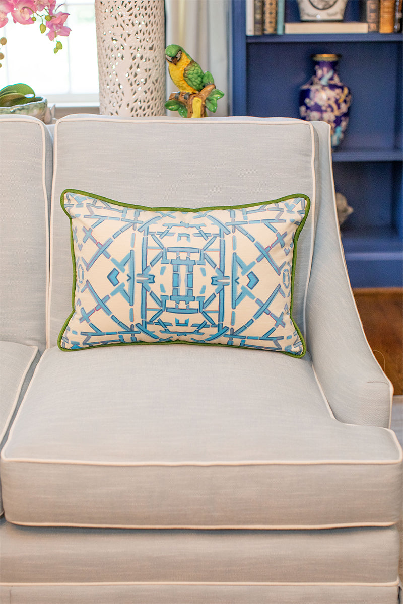 Blue Trellis© Lumbar Pillow