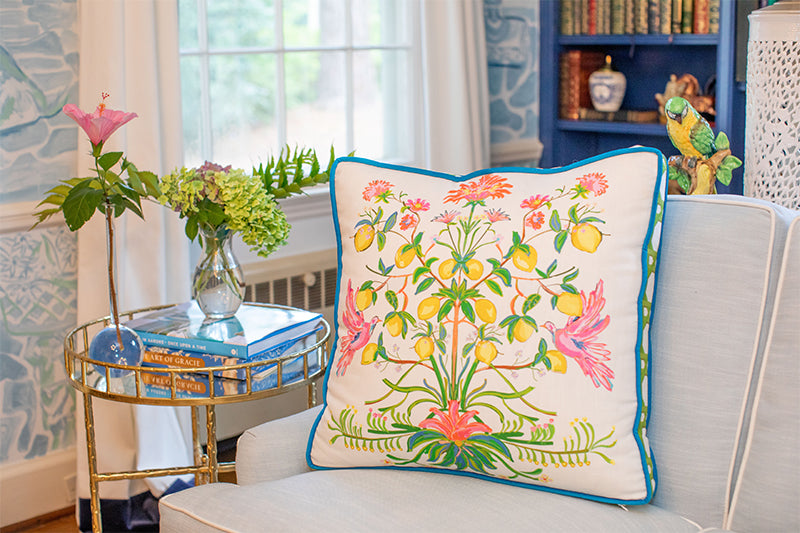 Lemon Soiree© Square Pillow