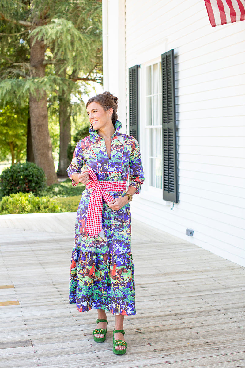 Red Gingham Obi Sash