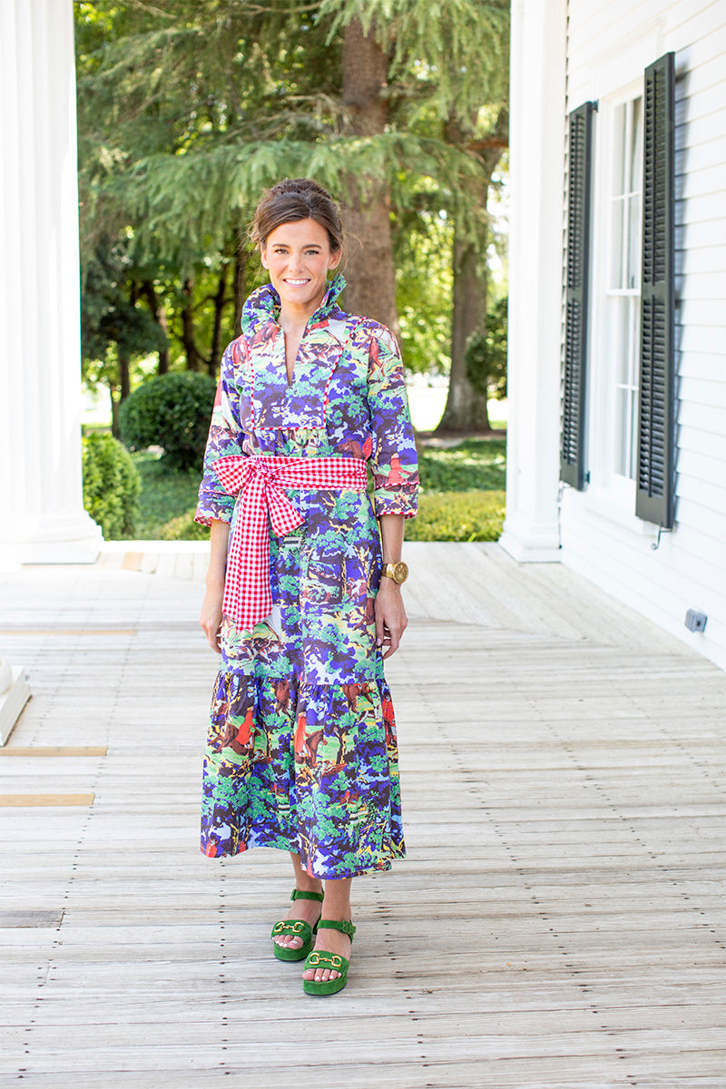 Red Gingham Obi Sash