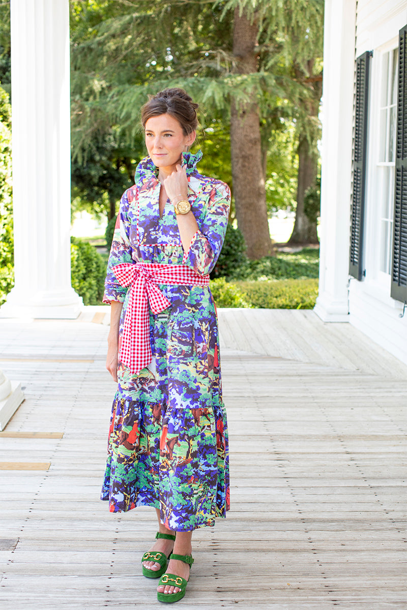 Red Gingham Obi Sash